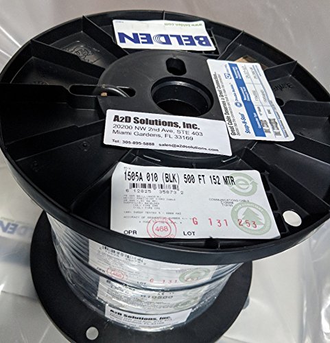 Belden 1505A RG59/20 SDI Coaxial Cable 500 Ft Black-by Belden