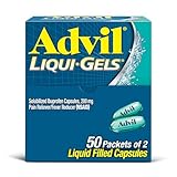 Advil Liqui-Gels Pain Reliever and Fever Reducer, Pain Medicine for Adults with Ibuprofen 200mg for Headache, Backache, Menstrual Pain and Joint Pain Relief - 50x2 Liquid Filled Capsules