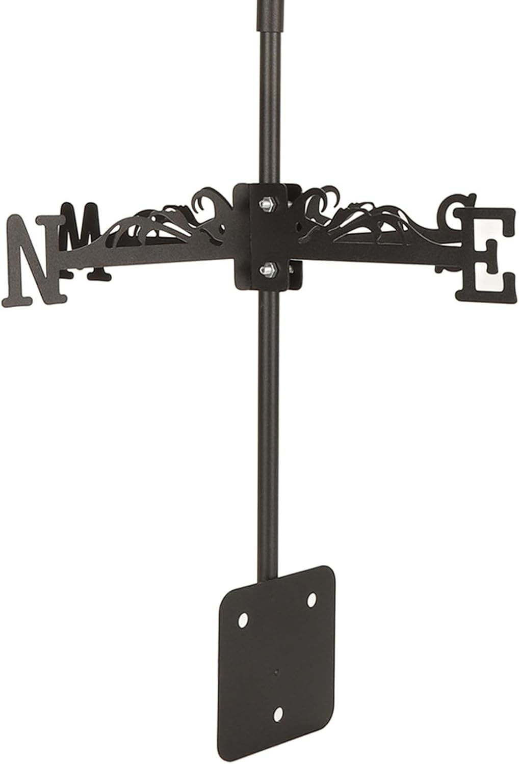 Metal Roof Weather Vane Iron Wind Vane for Yard Decoration with Black Finish and Single Point Design for Garden Cupola Sheds Weathervane for Garden Cupola Sheds