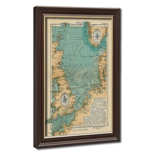 Carte de la mer du Nord sur toile pour habiller un mur vide sans effort