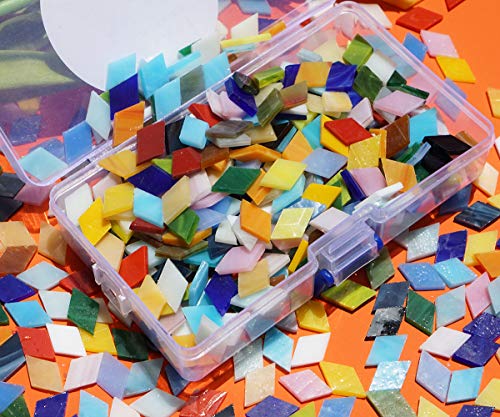 image for Lanyani Diamond Glass Mosaic Tiles Pieces Stained Glass for Crafts, Mi