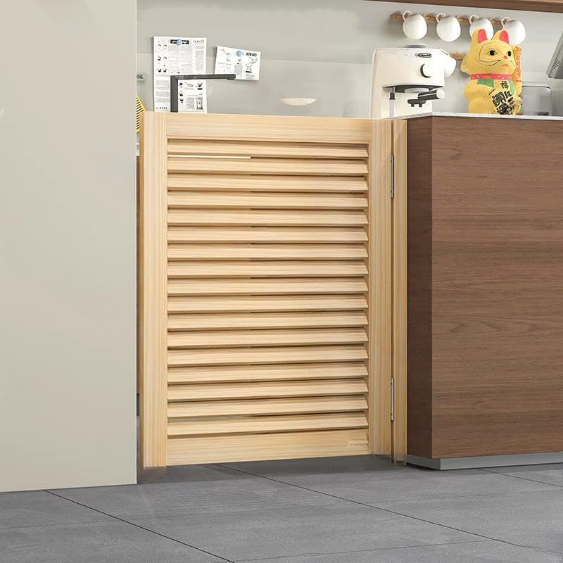 Cafe Swinging Doors, Wooden Louvered Cafe Door for Hallway, Porch, Kitchen, Bar, Pub - Stylish Entrance Partition Wood A - W70×H90cm(Single Door)