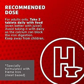 Globulo Rojo Iron Supplement - Dietary Supplement Pills with High Potency Iron & B Vitamins, 60 Tablets