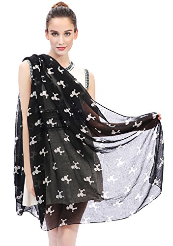 Lina & Lily Poodle Dog Print Women's Scarf Shawl Wrap Lightweight4