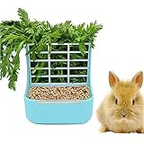 Hay Food Bin Feeder, Hay and Food Feeder Bowls Manger Rack for Rabbit Guinea Pig Chinchilla and Othe