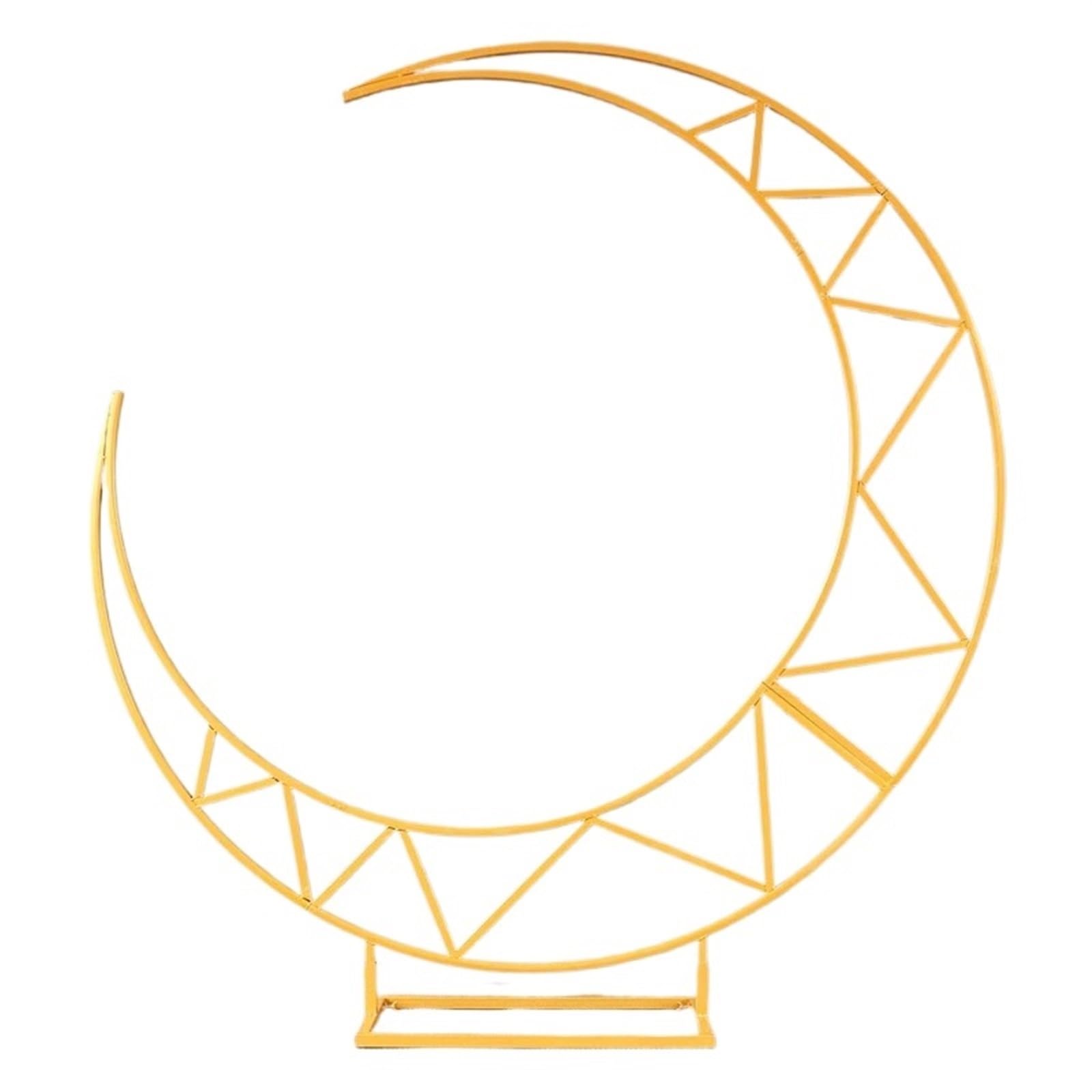 Arco per matrimoni, luna, feste, in metallo, decorazione per la casa, fiori a mezzaluna, per eventi, palcoscenico (oro, 1,5 m)