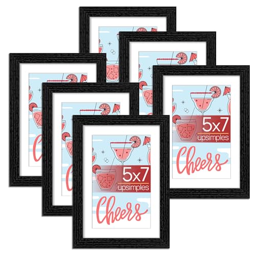 Consejos para Comprar Marcos de fotos , listamos los 10 mejores. 42 upsimples Juego de 6 marcos para cuadros de 5 x 7, imágenes de 4 x 6 con tapete o 5x 7 sin tapete, Marcos Para Fotos Pared, Negro.