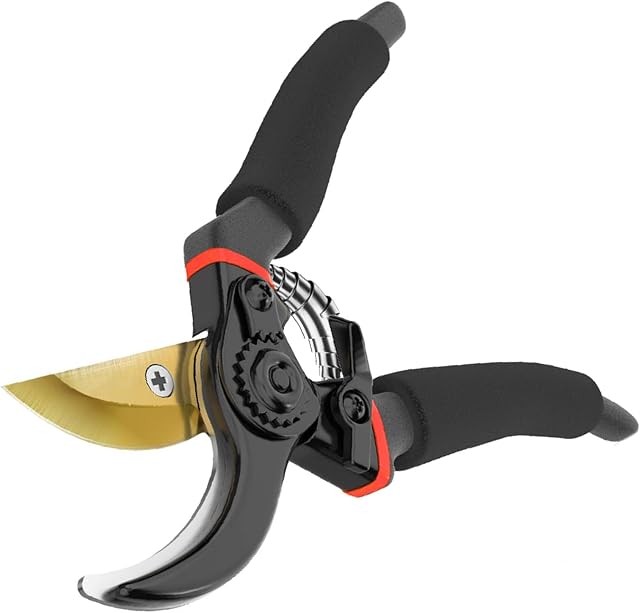 8" Professional Premium Titanium Pruning Shears (G20) - Super Sharp Bypass Pruners, Garden Shears, Heavy Duty Handheld Pruning Scissor,Gardening Clippers Tool for Flowers Plants Fruits