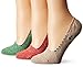 Sperry Women's 3 Pack Skimmers No Show Liner Socks, Purple, 9-11