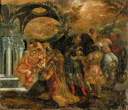 Pintura al óleo de El Greco: Cuadro clásico La Adoración de los Magos para decoración 60x90