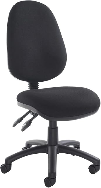 Fabric Operator seating - 2 Lever Operator Chair without Arms - Black (V100-00-K) H995xW1125xD490