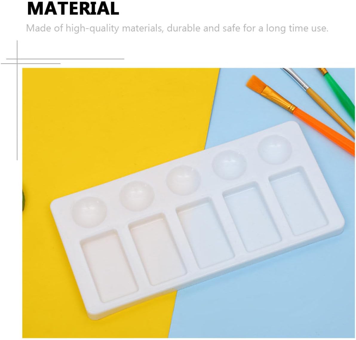 COHEALI 3pcs Rectangle Plastic Pigment Mixing Trays White Watercolor Paint Plates for Artists and Students Art Supplies Palette Mixer for Watercolor and Acrylic Painting