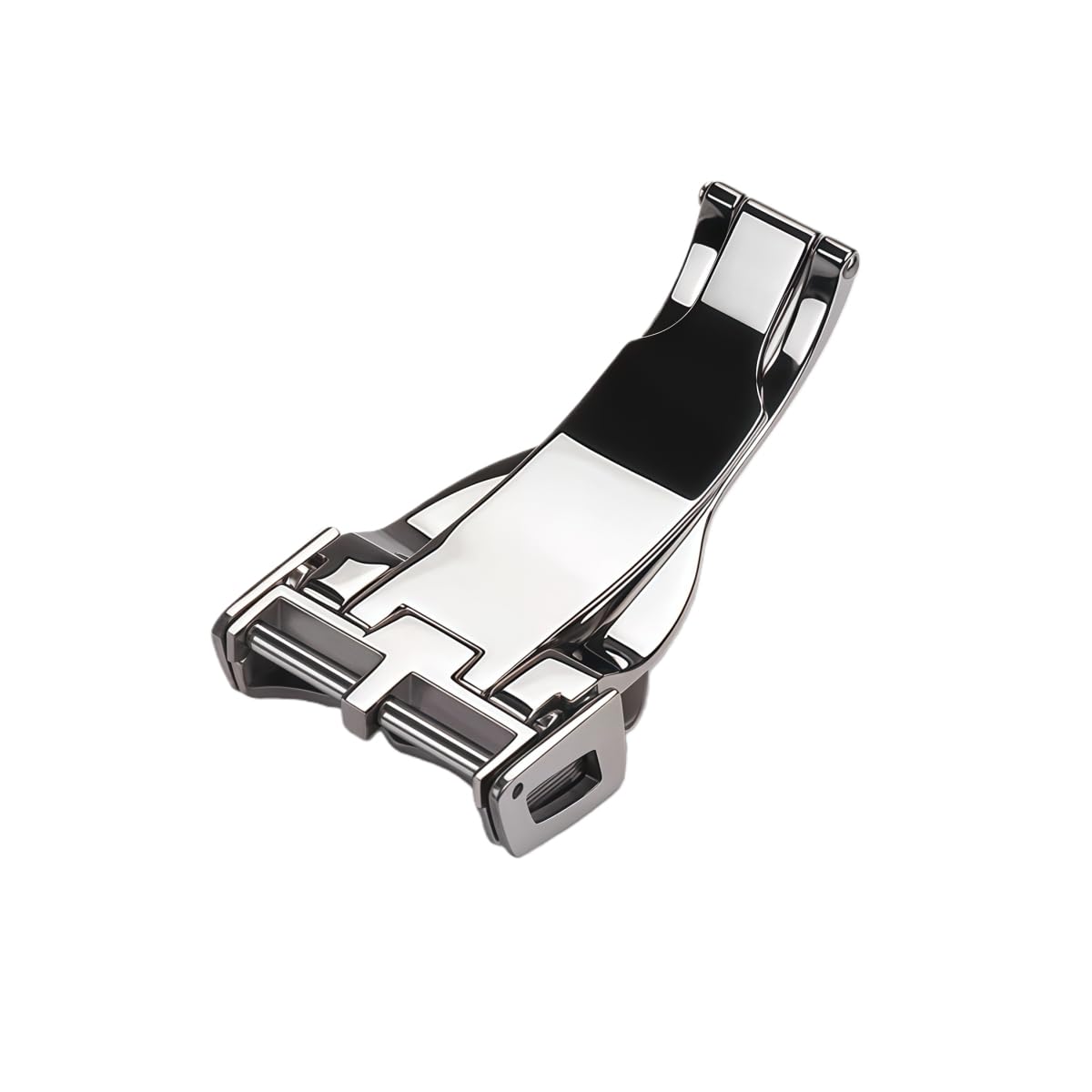 Boucle Déployante Bouclier 18mm Acier - Fermoir à Rabat Brossé, Attache Montre Flip Lock - Pièces Réparation Bracelet pour Tudor-Argenté