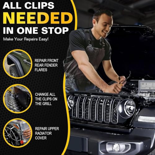 Image of moveland Fender Flare Clips for Jeep Wrangler 2007-2022 JK JL,150PCS