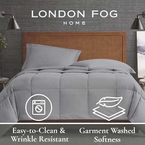 London Fog Garment Washed Solid Comforter Set Blue Microfiber 3-Piece Full/Queen Comforter Set, Solid Themed, Adult and Teen, Oeko-TEX Certified - Image 7