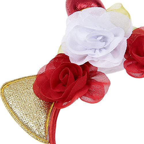 Kids Glitter Unicorn Horn Floral Headband Girls Party Hairbands Facncy Cosplay Decoration Party Supplies Photo Props3