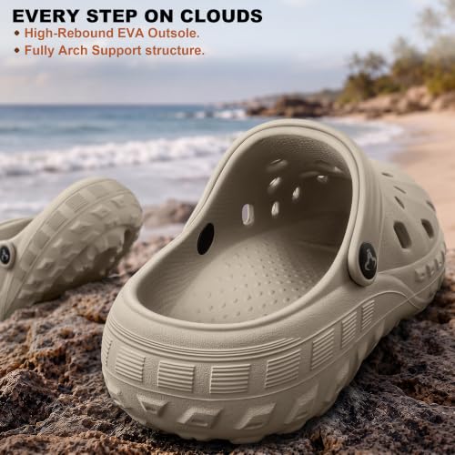 Image of KEMISANT Cushioned Clogs Mules for Men Garden Beach Water Fun-Lightweight | EVA Cushioned Footbed| Arch Support | Slip-resistant | Unisex