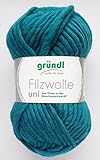 wolle stricken filzen günstig  Gründl Filzwolle uni Fb. 62 - petrol, Wolle zum Stricken & Filzen in der Waschmaschine
