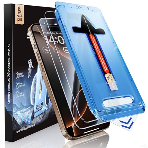 MAGIC JOHN 2 Stück für iPhone 16 Pro für Schutzfolie (6 3 Zoll) Auto-Dust-Eliminierung 9H HD Klar Bläschenfrei Einfache Installation