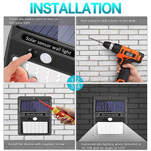 Solar Light Outdoor, LED Solar Motion Lights 3 Working Modes with 140 Led Chips Waterproof Wireless Easy to Install Motion Sensor Security Lights for Pathway, Front Door, Back Yard, Driveway, Garage