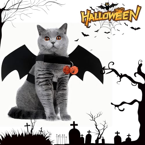 Katzen Halloween kostüm Hund Fledermaus flügel,Fledermausflügel Hund,Halloween Fledermauses Hundekostüm,Einstellbar Hunds Fledermauses Flügel,Cosplay Dekoration Halloweenes Haustier Kostüm