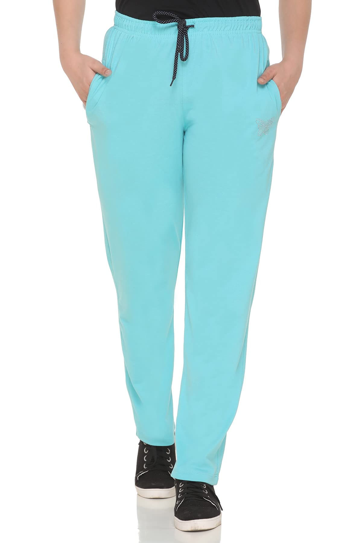 CUPID Women's Regular Fit Cotton Track Pants, Lower, Sports Trouser,Night Pants, Joggers for Lounge n Gym Wear for Ladies