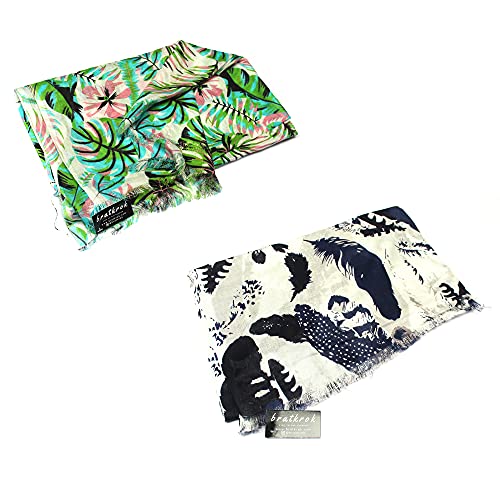 Image of Women's Trendy floral Printed Rayon Stoles Multicolour (Pack of 2)