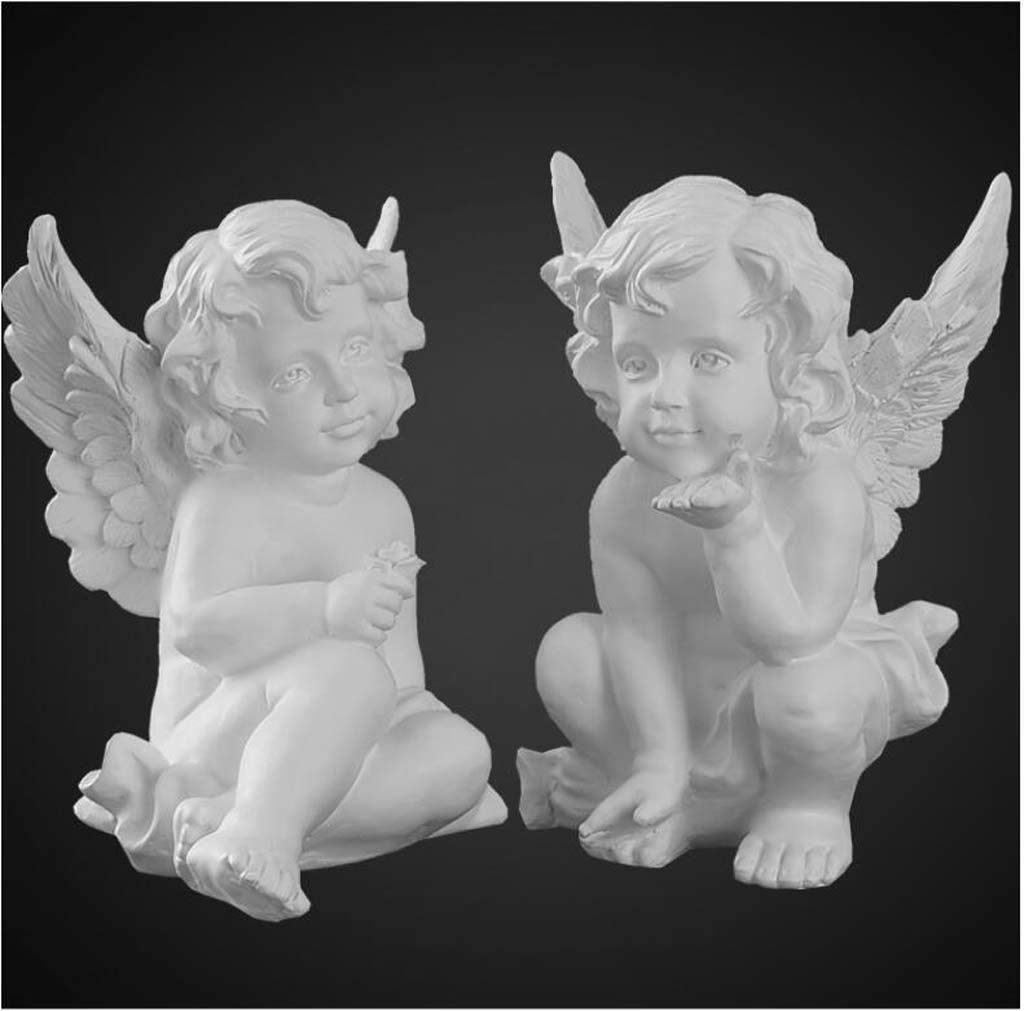Figurka anioła z gipsu, dom żywica anioł rzeźba rzemiosło model biuro salon balkon dekoracja biurka dekoracje ogrodowe wys. 22,5 cm