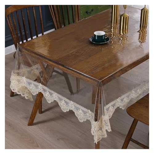 Nappe transparente pour table à manger et cuisine rectangulaire