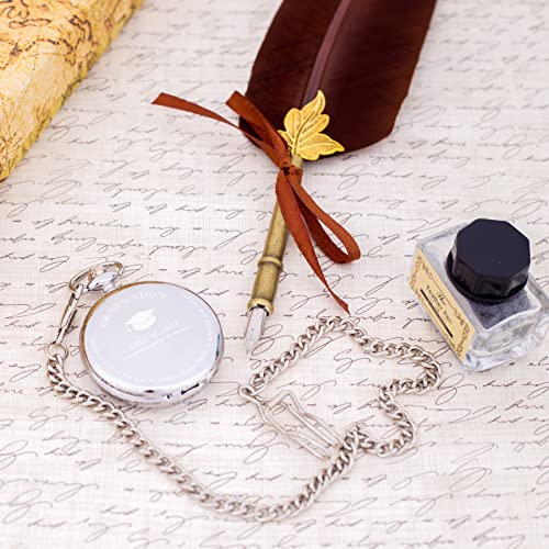 Fj Frederick James Graduation Gifts For Him 2022 - Silver Pocket Watch - Engraved ‘Class Of 2022’ – Perfect College Graduation Gifts For Him I Meaningful High School Graduation Gifts For Boys/Son #TOP4