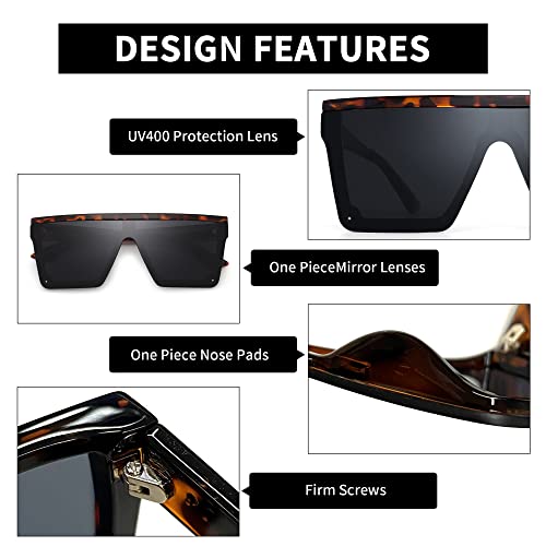 JIM HALO Flat Top Shield Sunglasses Square Mirror Rimless Glasses for Women Men3