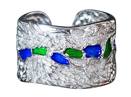Bague en argent sterling 925 rustique NicoWerk SRI657 pour femme, anneau large