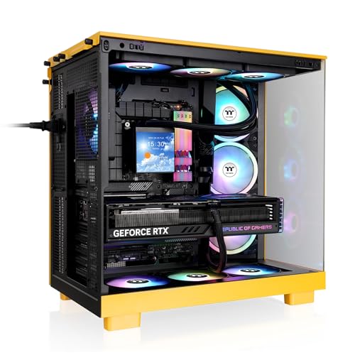Image of Thermaltake View 380 XL TG ARGB; 4x120mm ARGB Lite Fans Included; 360mm Radiator Support; 420mm GPU Clearance; Hidden Connector Support; Dual Chamber; Bumblebee; CA-11E-00M4WN-00