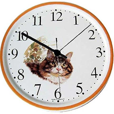 EVIT Artline 150313 Keramik Wanduhr Katze Tigerkatze Pinkrand handgemalt Cover