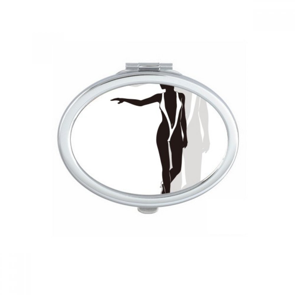 Miroir de maquillage compact silhouette femme, cadeau mignon et utile pour elle
