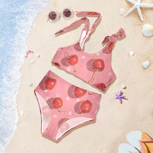 Girls' Bikini Set, Fresh Cherries Kids Swimsuit 2 Pcs Beach Bathing Suit4