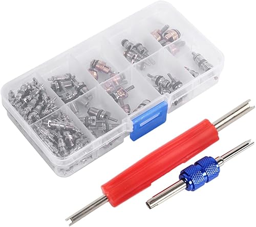 Miniatura 4 de Herramienta de reparación de válvulas de neumáticos, rendimiento estable, confiable, juego de herramientas de núcleo de válvula de 102 piezas,