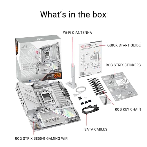 Image of ASUS ROG Strix B850-G Gaming WiFi AMD AM5 B850 mATX Motherboard, Advanced AI PC Ready, 14+2+1 Power Stages, DDR5 Slots, 4X M.2 Slots, PCIe 5.0 Ready, WiFi 7, 2.5G LAN, USB 20Gbps Type-C, AI Advisor