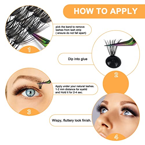 Lash Clusters 40D-0.07D-9-16Mix B&Q Lash Individual Lashes 280 Clusters False Eyelash 20D 30D 40D Lash Clusters Extensions Individual Lashes Cluster Diy Eyelash Extensions At Home (40D-0.07D,9-16Mix) #TOP4