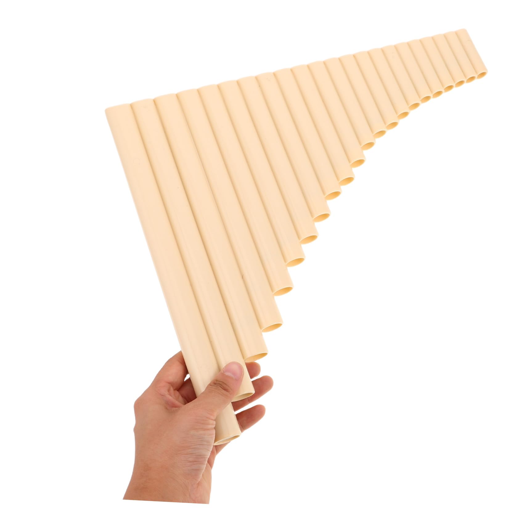 Flauto di Pan Tradizionale G 22 Tubi Beige per Esecuzione | Musica Folk e Palco, Plastico, Orientabile da Lato Sinistro o Destro, per Principianti e Professionisti