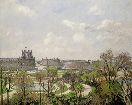 Tableau Toile Jardin des Tuileries Pissarro 60x90cm pour décoration murale de salon