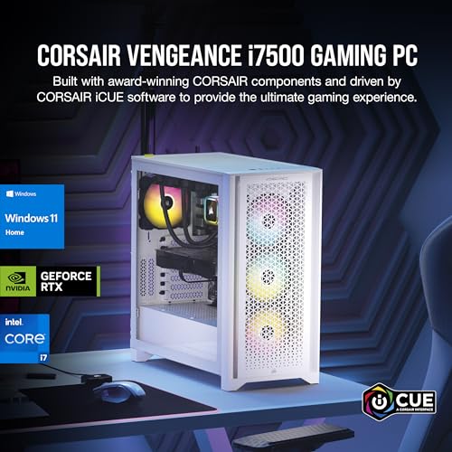 Image of Corsair Vengeance i7500 Series Gaming PC | Liquid Cooled Intel Core i7 14700KF CPU, NVIDIA GeForce RTX 4070 Ti Super GPU, 32GB Vengeance RGB DDR5 Memory, 1TB M.2 SSD