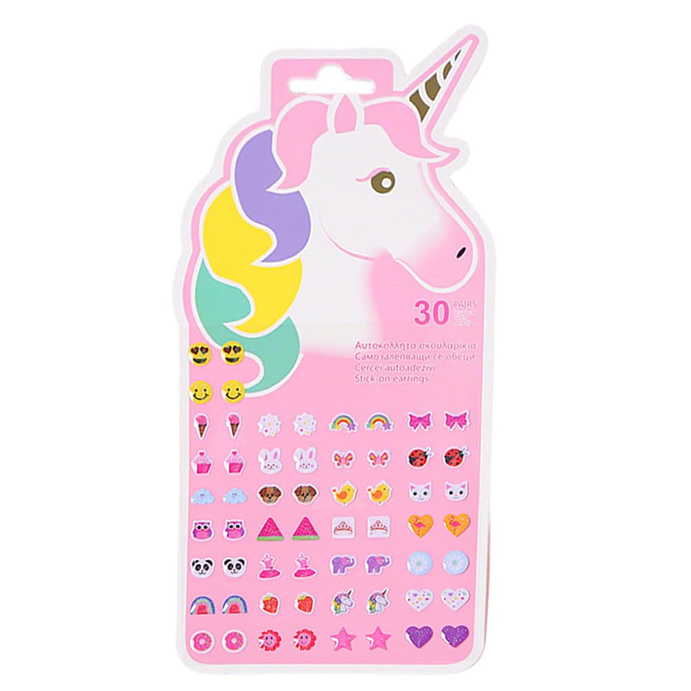 Stick On Earrings for Girls, 3D Self-Adhesive Glitter Craft Crystal Stickers, Earring Stickers Nail Sticker Art Decal Party Bag Fillers Decor for Kids Girls Birthday Gift