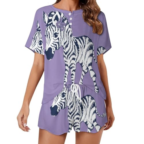 Pyjama femme manches courtes Cheval Rayé : sleepwear léger et vêtement de nuit été