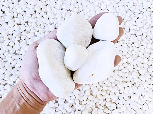 大理石の砂利 白玉砂利(白砂利・白玉石)20kg袋 選べる7サイズ(6〜70mmまで) (2寸(45〜70mm))