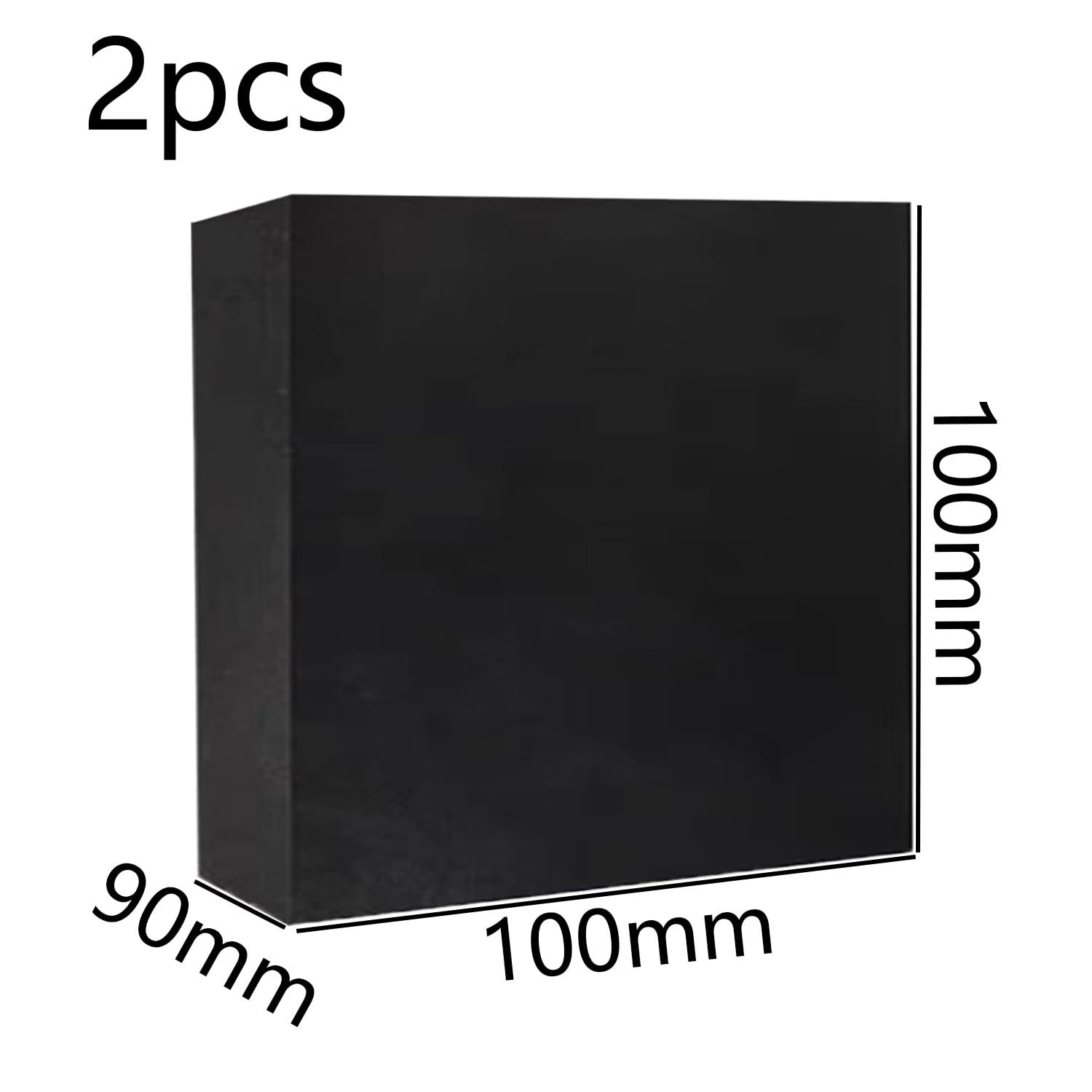 Tampons en Caoutchouc Anti-Vibrations Durs Tapis D'Isolation de Vibrations Carré pour Les Lave-Linge Les Sécheuses Les Meubles Dimensions du côté 100mmx100mm 2 pièces,Thickness 90mm