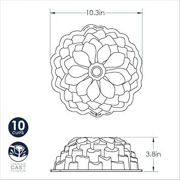 Nordicware cake mold, aluminum, 1 unit, aluminum, Brown, 26.4 x 9.3 x 26.4 cm