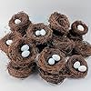 GXXMEI 24PCS/Set Small Faux Bird Nest with Eggs for Crafts, Artificial Rattan Birds Nest for Easter Wedding Home Party Christmas Tree Decoration (8pcs Mixed Small Size Nest, 16pcs Eggs) #4