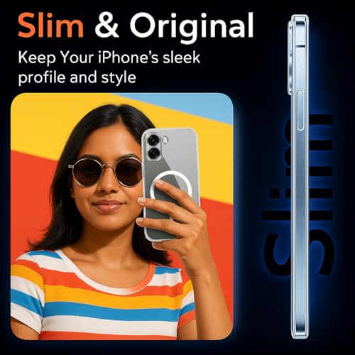 Image of Jkobi Lifetime Anti-Yellow MagSafe Compatible Clear Back Cover Case for Oppo A6X | Oppo A6S (Sleek Hard Crystal | Shockproof and Camera Protection)
