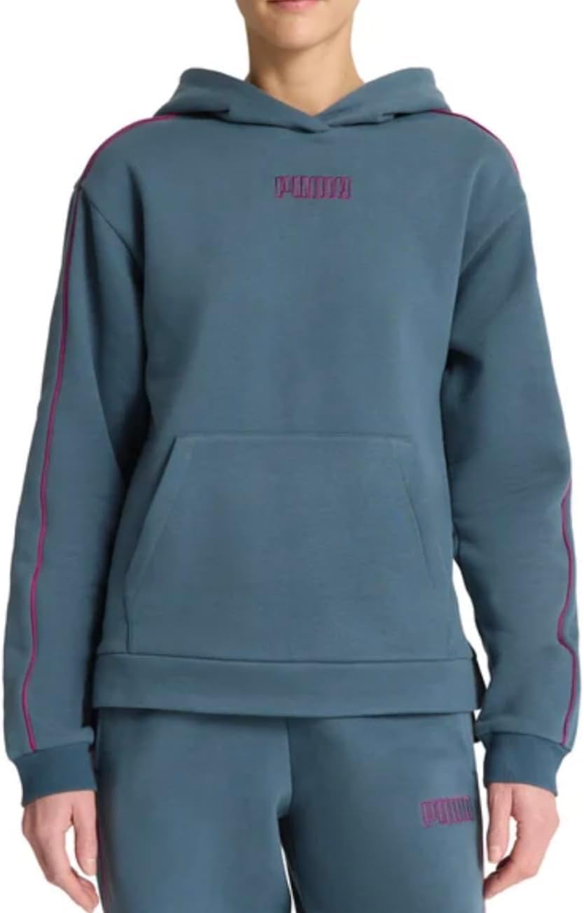 PUMA Women's Long Sleeve Fleece Pullover Hoodie with Kangaroo Pocket